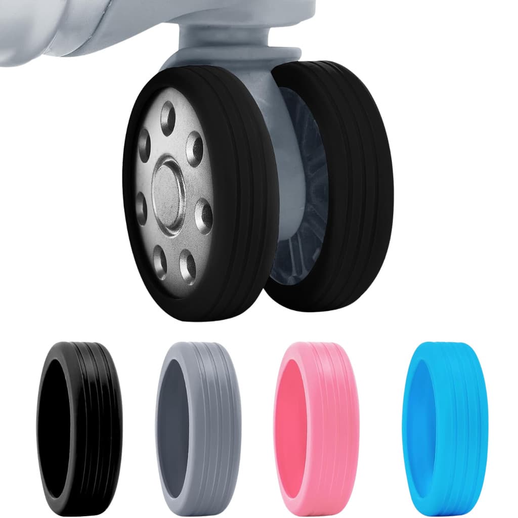 4Pcs Protetor De Bagagem De Rodas Capa Silicone Anti Ruído Sujeira