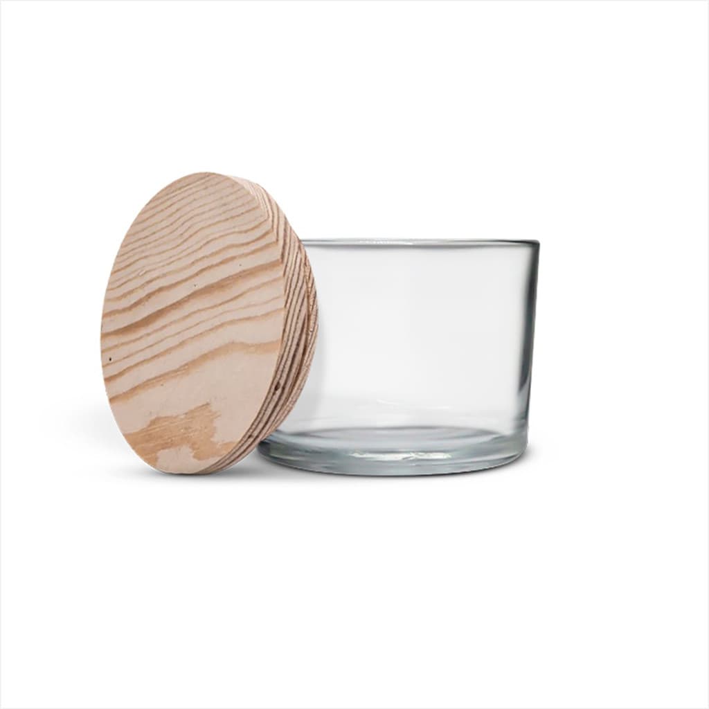 10 Potes De Vidro Para Vela 150ml Com Tampas De Madeira