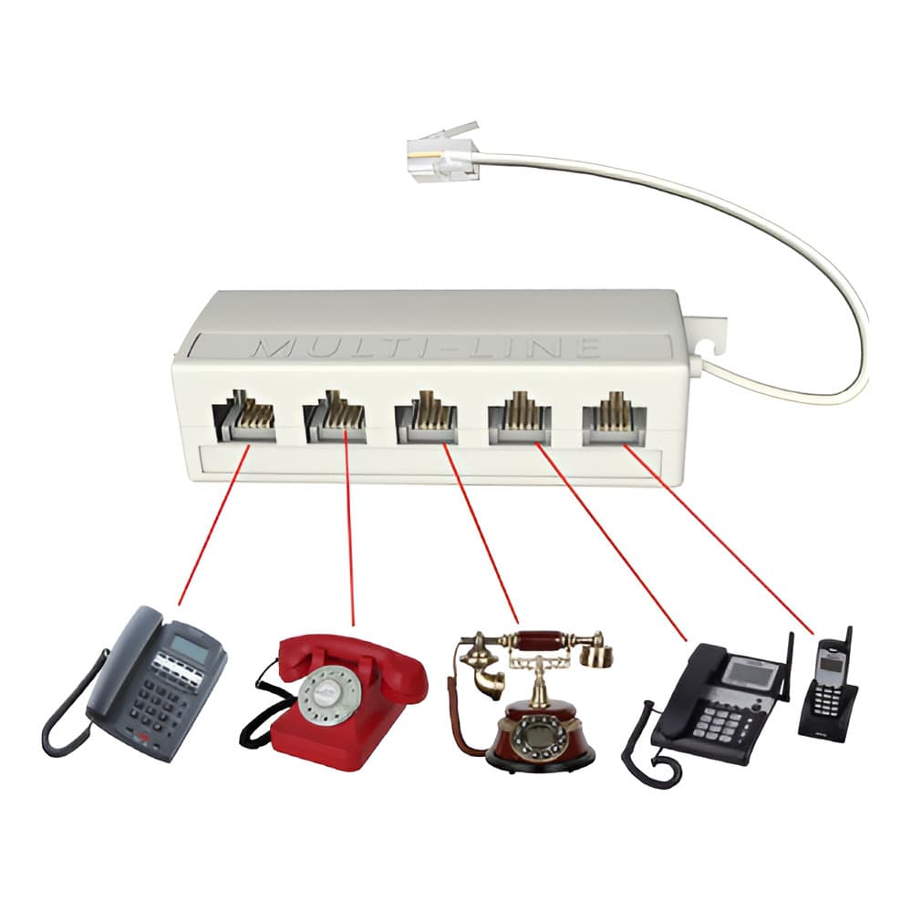 Extensão Divisor De Entrada De Telefone De 1 Ent X 5 Saída