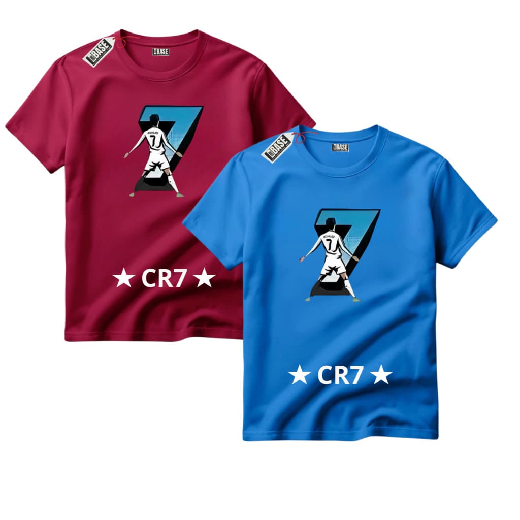 kit 2 Camiseta Infantil CR7 Cristiano Ronaldo Conforto 100% Algodão Camisa Robozão Blusa Camisetas Camisas Blusas