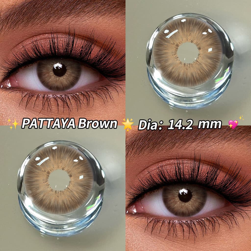UYAAI Venda Quente Pattaya Lente De Contato Anual Marrom Macio Natural 5 Cores Cinza Verde Azul Lentes Uso Para Maquiage