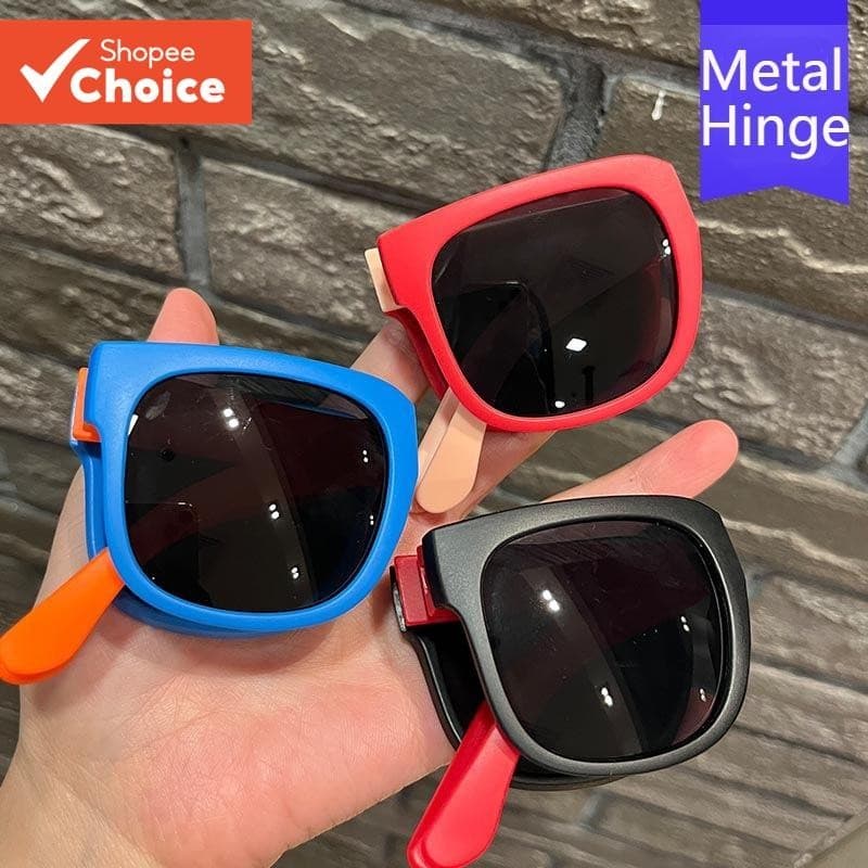 Óculos De Sol Infantis Dobráveis Coloridos Com Proteção UV Portáteis Para Meninos E Meninas