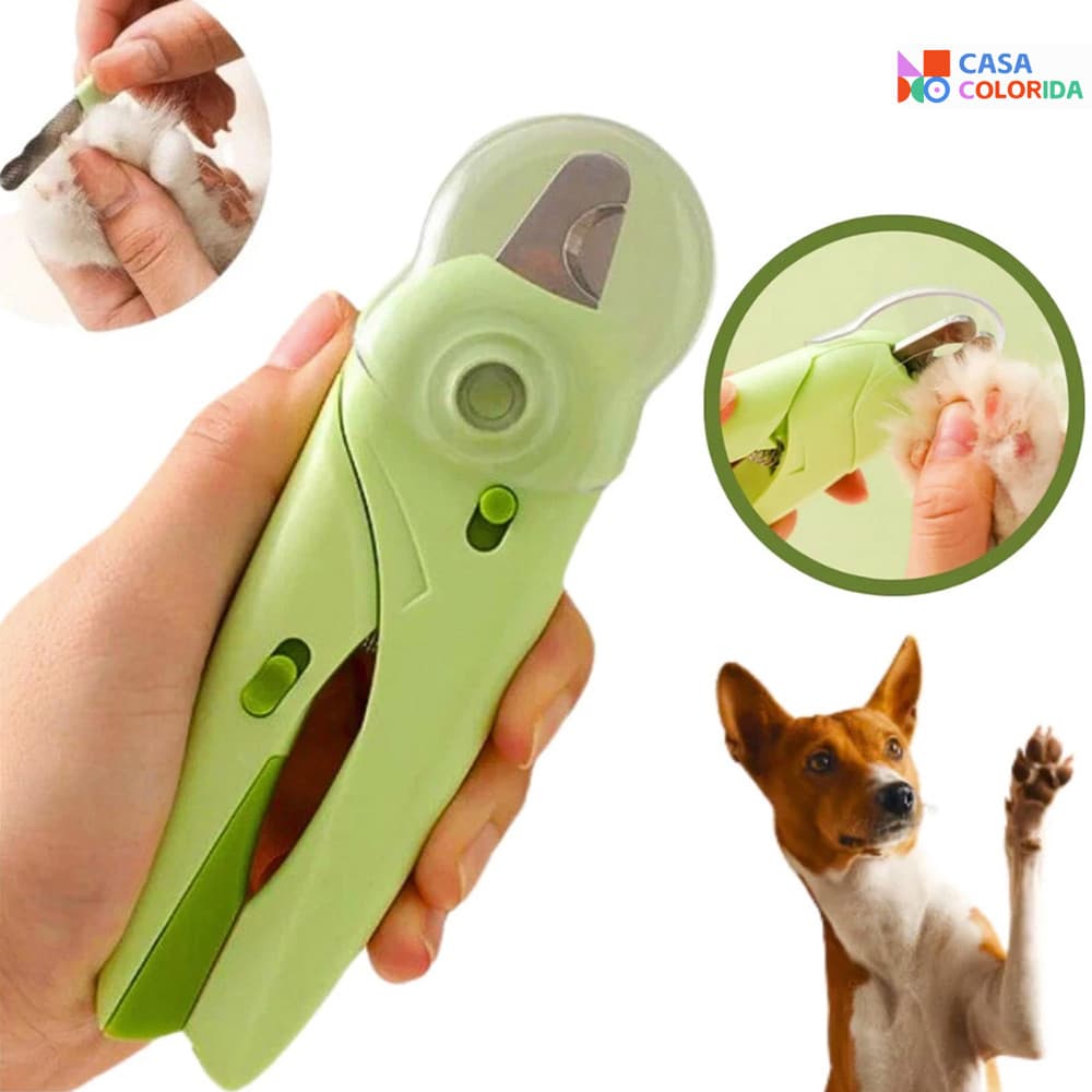 Cortador De Unhas Para Cães E Gatos Kit Alicate Lixa Com Tesoura Completa Luz Led