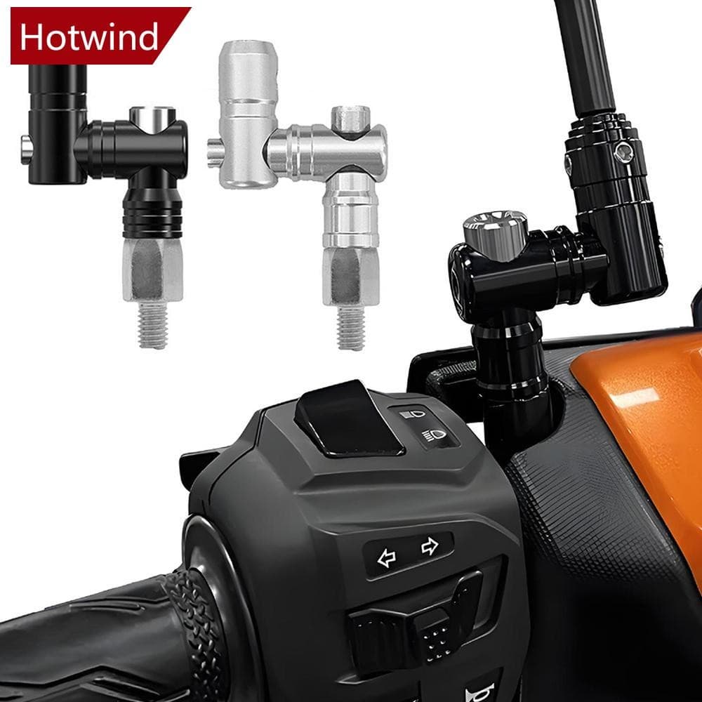 HOTWIND 360 Ajustável Alumínio Motocicleta Espelho Riser Adaptadores Extensão Montagens Suporte 10mm Parafuso T4U9