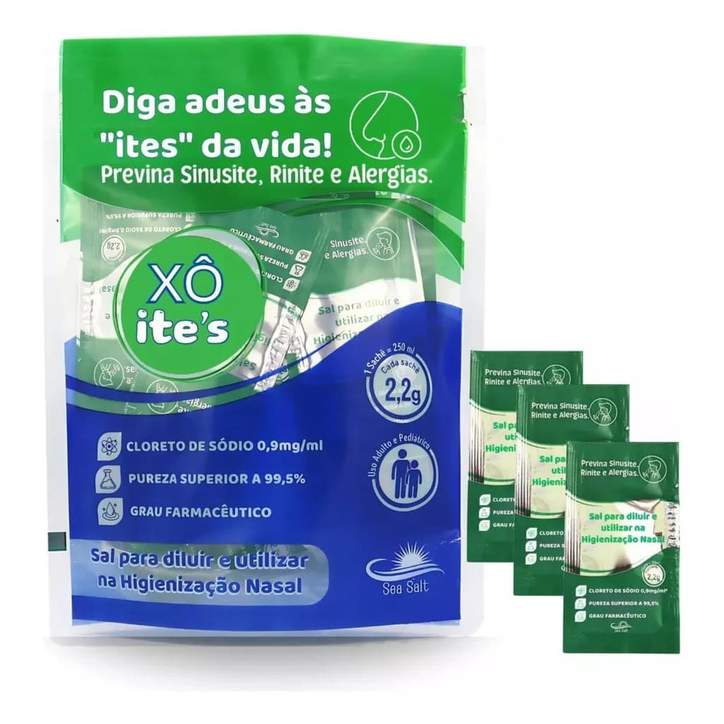 Soro Para Lavagem Nasal, Cloreto De Sódio Pó Kit C/60 Sachês
