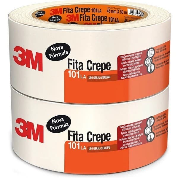 Kit 2 Fita Crepe 48MM X 50M 3M 101LA