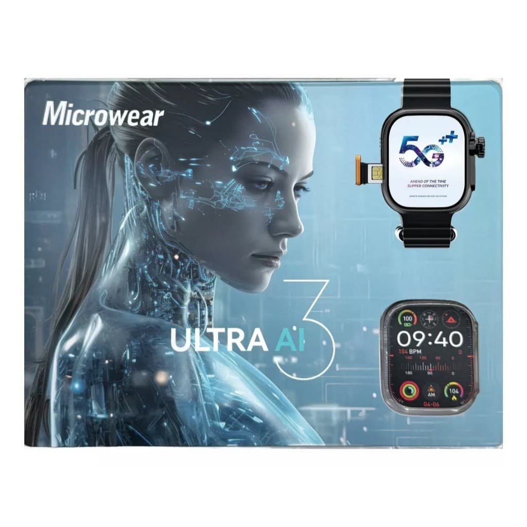 Smartwatch Ultra AI 3 Relogio Inteligente 4G Entrada Para Chip NFC ChatGPT Microwear Original
