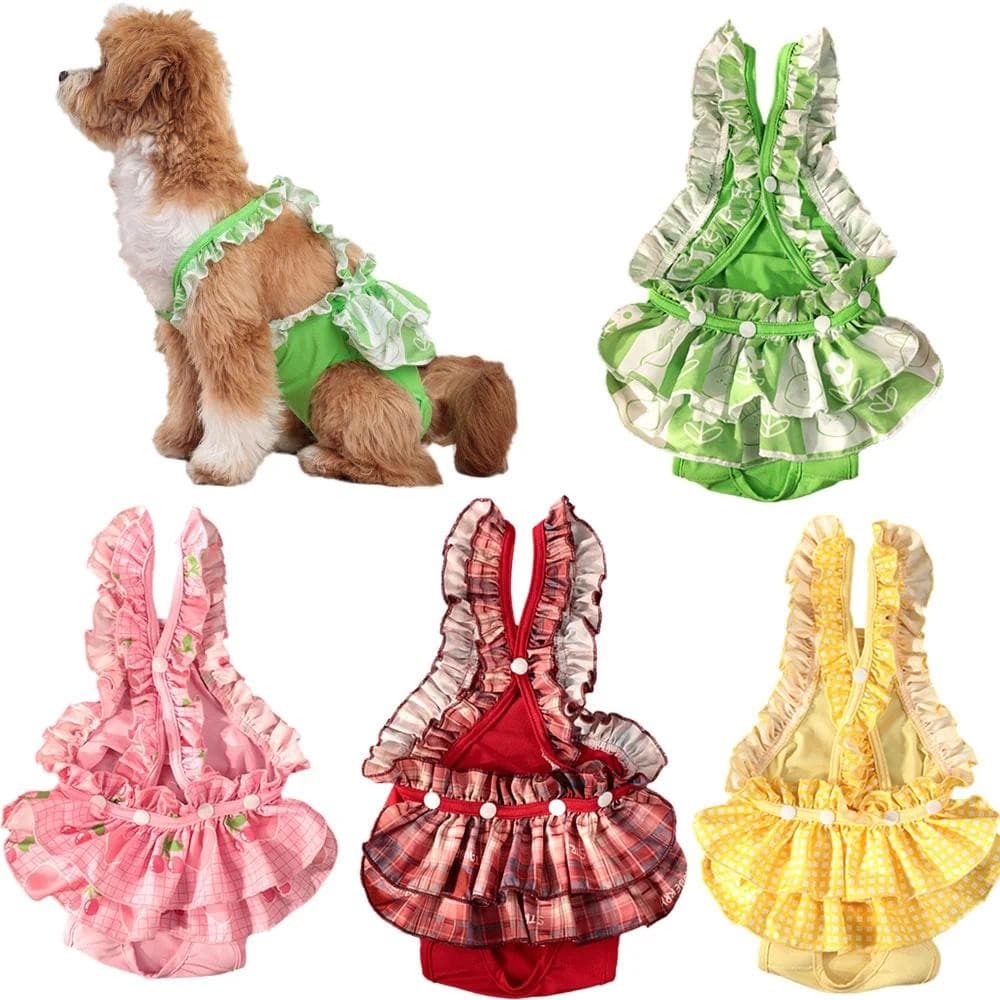 Feminino Cão Calças Fisiológicas Com Renda Lavável Calcinha Para Animais De Estimação Cães Gato Shorts De Segurança