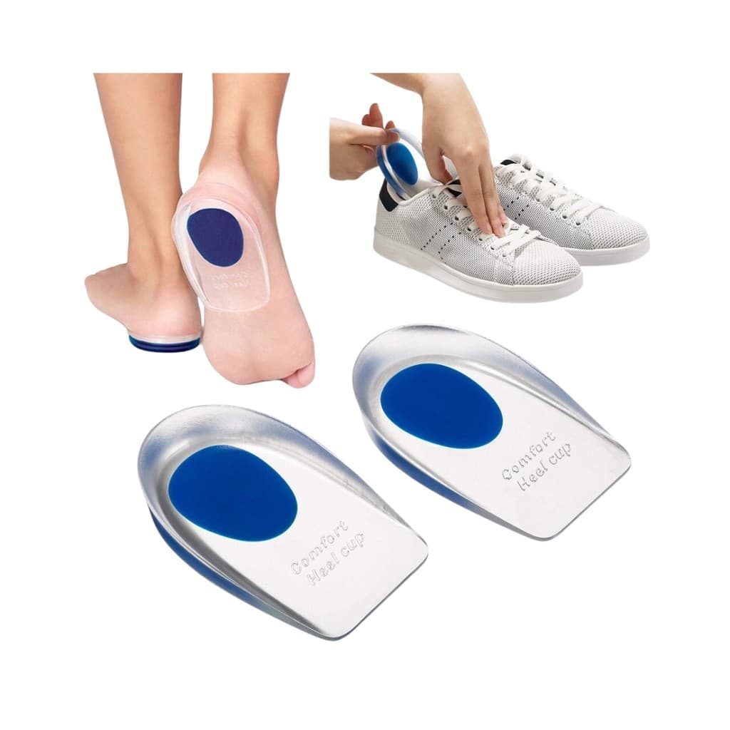 Palmilha Ortopedica Gel Silicone Calcanhar Anti-Impacto Esporao Dor Altura