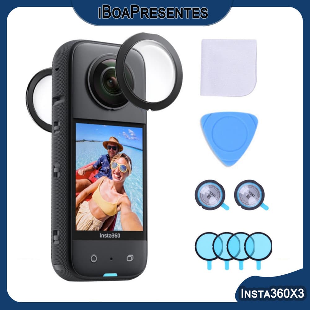Insta360 X3 Lente PC Espelho Protetor Anti-risco Acessórios Para Câmera De Ação Panorâmica