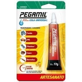 Cola Pegamil Universal Para Artesanato 17g Ideal para Madeira Papel Cartão Plástico Couro Tecido e Pedrarias