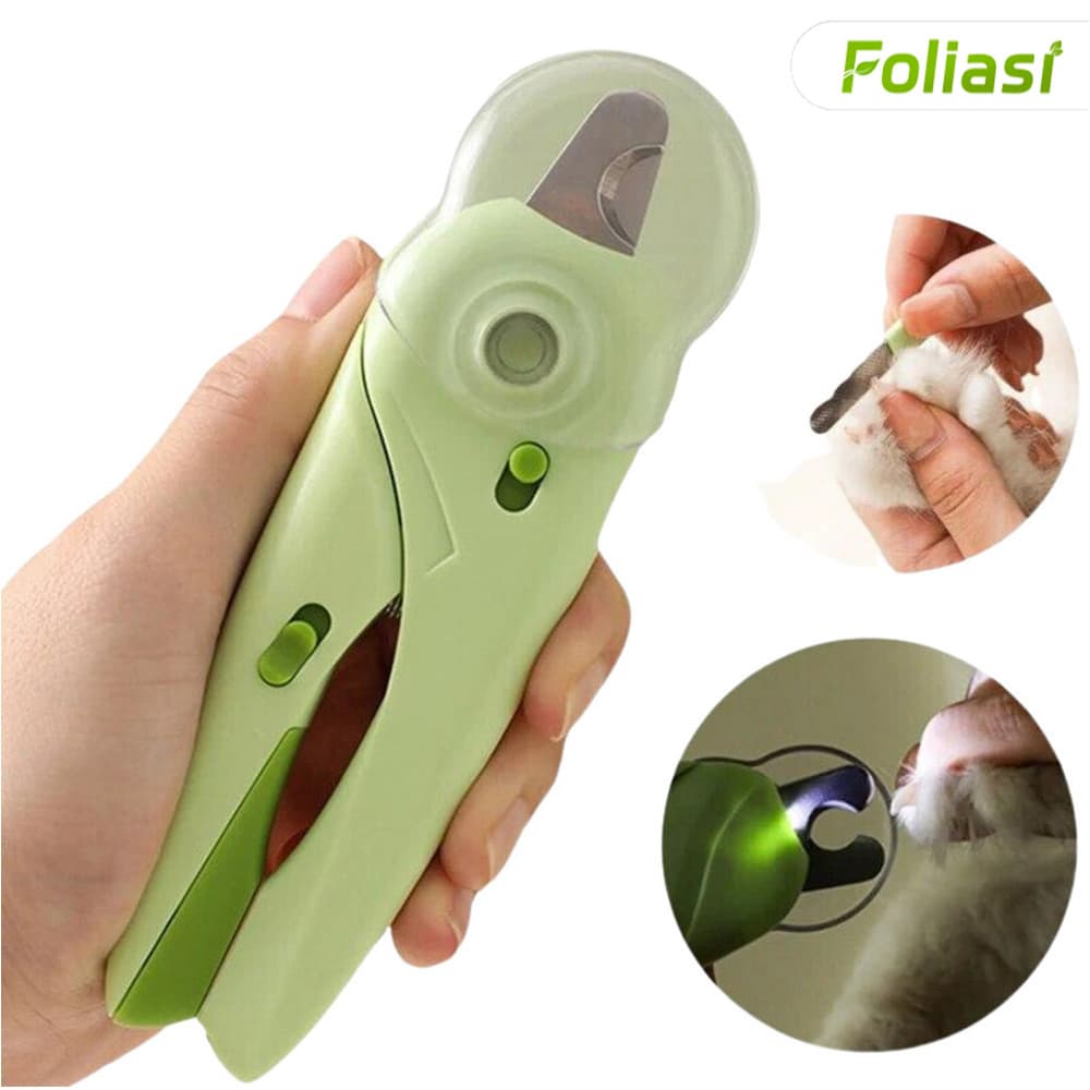 Kit cortador de unhas para cães e gatos, com tesoura de lixa LED e luz Pricket