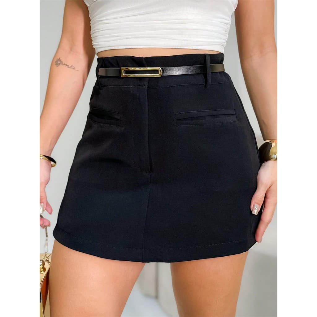 ONSAY Short-saia Feminino /bolso falso /com cinto/DD066