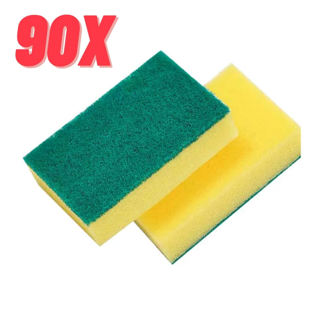 Kit com 90 Esponjas de Louça Esponflora Dupla Face Multiuso - Limpeza Pesada e Suave