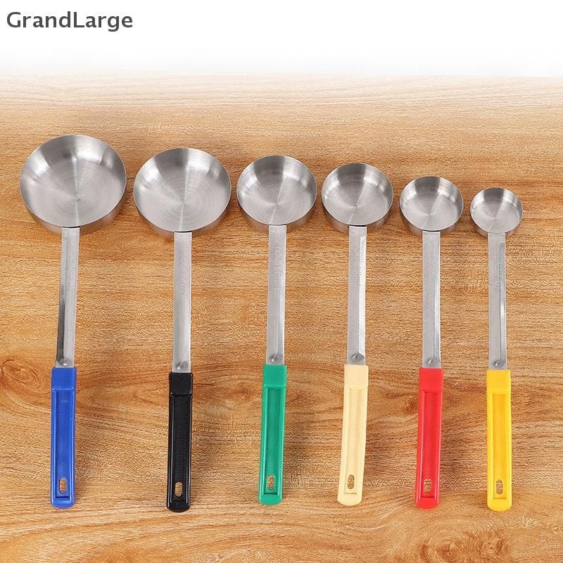 [GrandLarge] Colher De Molho De Aço Inoxidável Com Cabo De Borracha Longo , Concha Anti-Quente Para Pizza , Medidora De Sopa , Utensílios De Cozinha BR