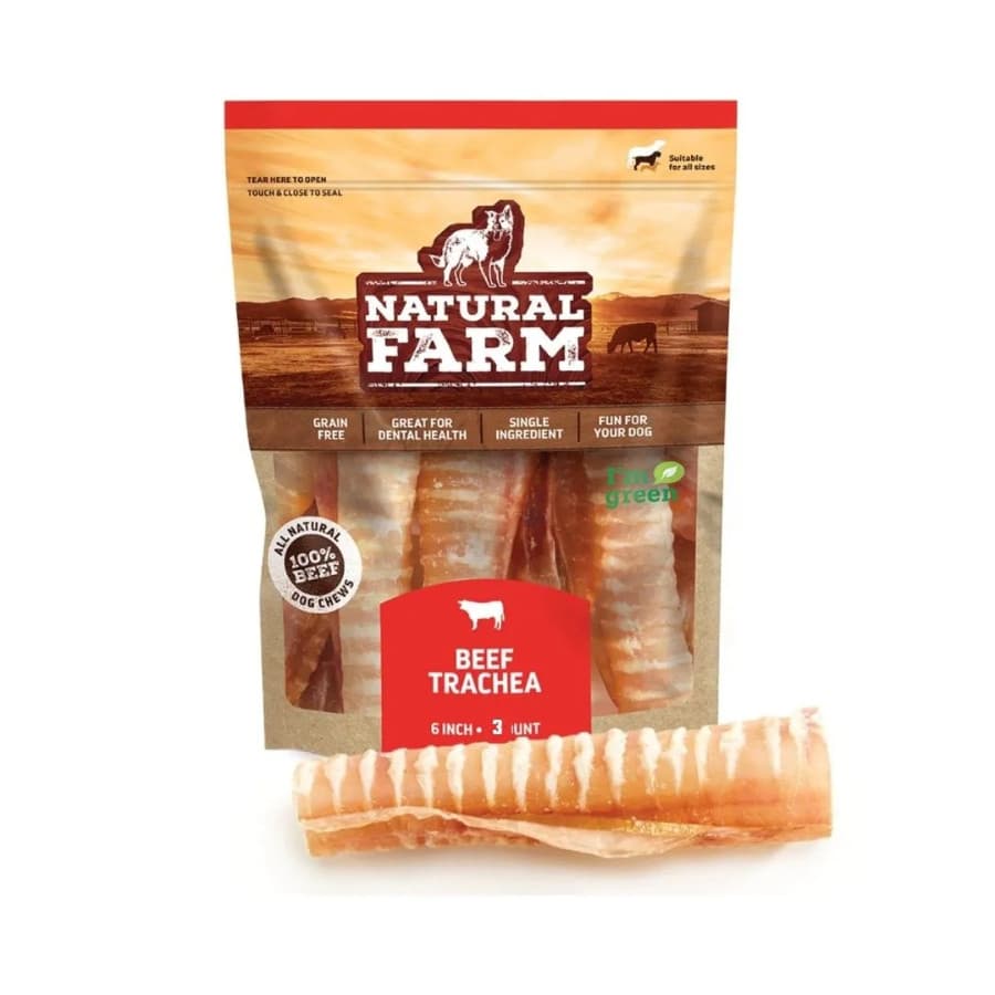 Mordedor Natural Petisco Traqueia 4-6" Fechada com 3 Unidades Natural Farm 