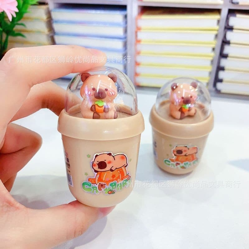 1 Pçs Criativo Capivara Dos Desenhos Animados Apontadores De Lápis Engraçado Ferramentas De Corte Material Escolar Estud