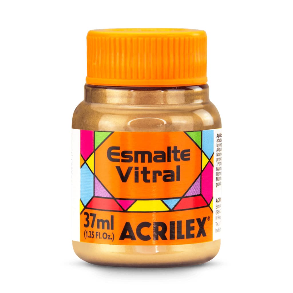 ESMALTE VITRAL METALICO ACRILEX 37ML 548 OURO VELHO