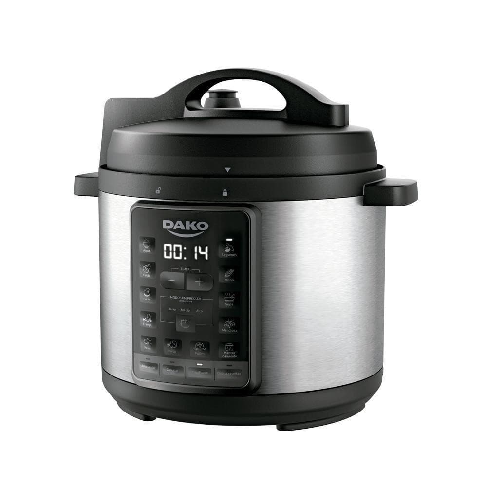 Panela De Pressão Elétrica Dako 1000W 6L Preta 220V