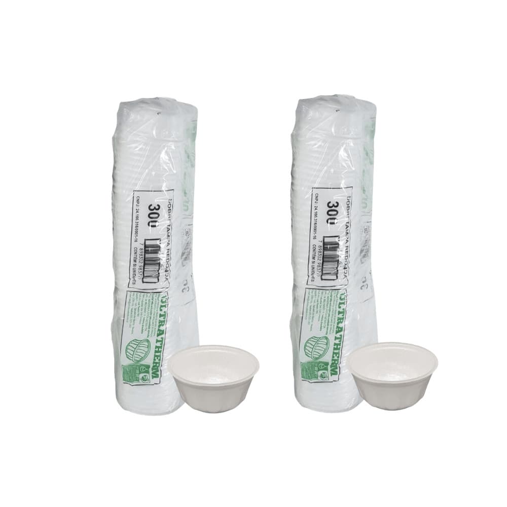 Kit 2 Pacotes de Potes de Isopor 300ml MR300 Ultratherm com 50 unidades (Sem Tampas)