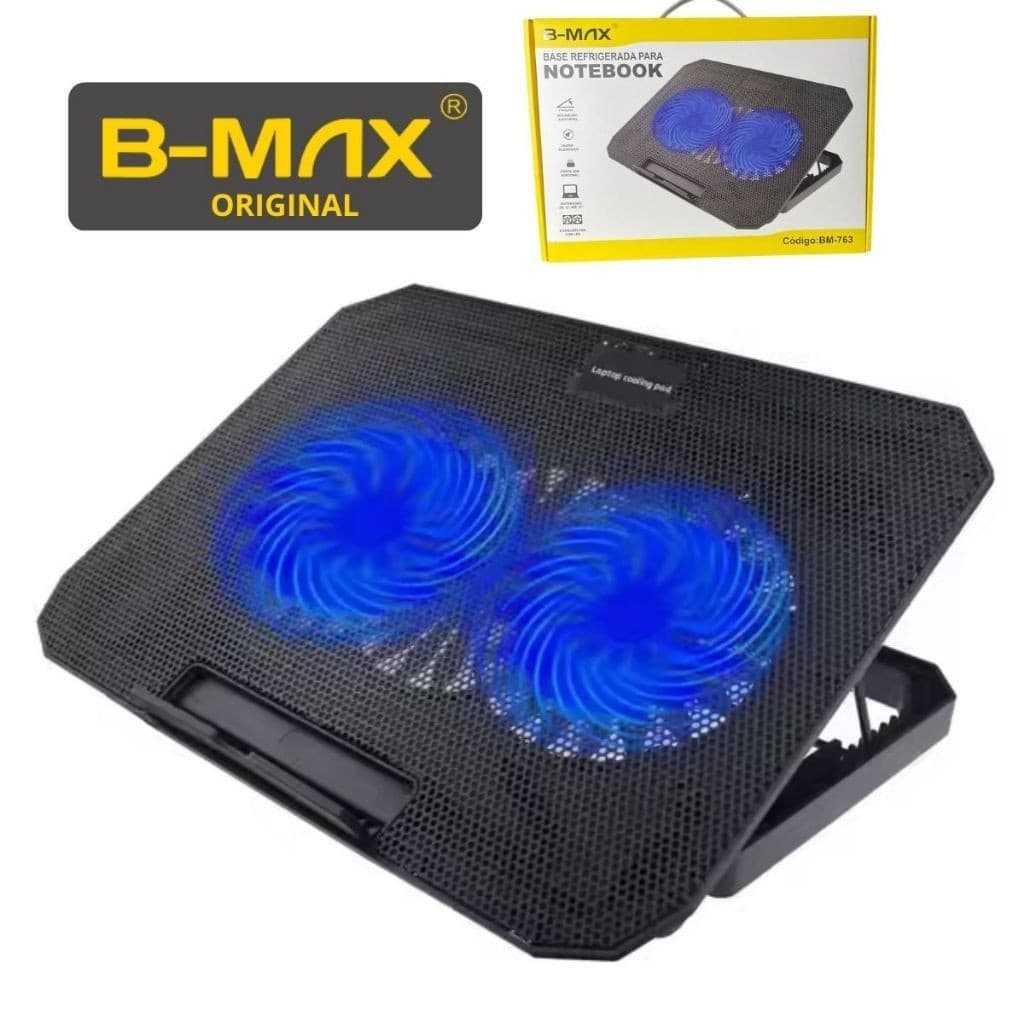 Suporte Para Notebook Com Cooler Base Refrigerada Led Azul