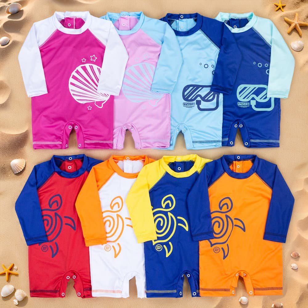 Macacão Com Fator Proteção FPU50+ Bebê Protegido no Verão