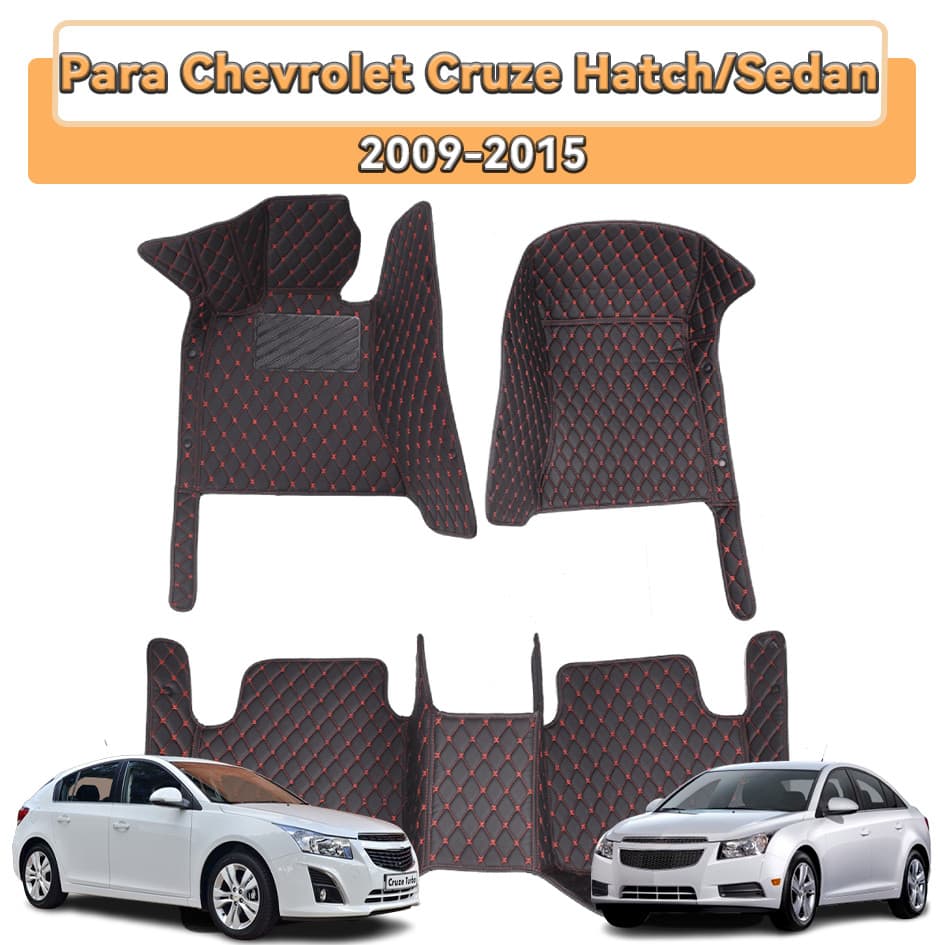 Tapetes De Carro 3D Para Chevrolet Cruze Hatch/Sedan 2009-2015 , Couro Impermeável E Resistente Ao Desgaste .