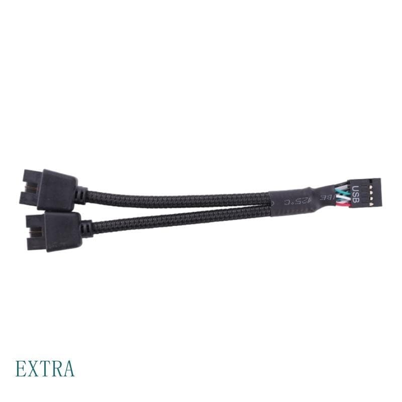 Placa USB 9Pin Header Splitter A 2 Extensão Adaptador Conectores Multilier
