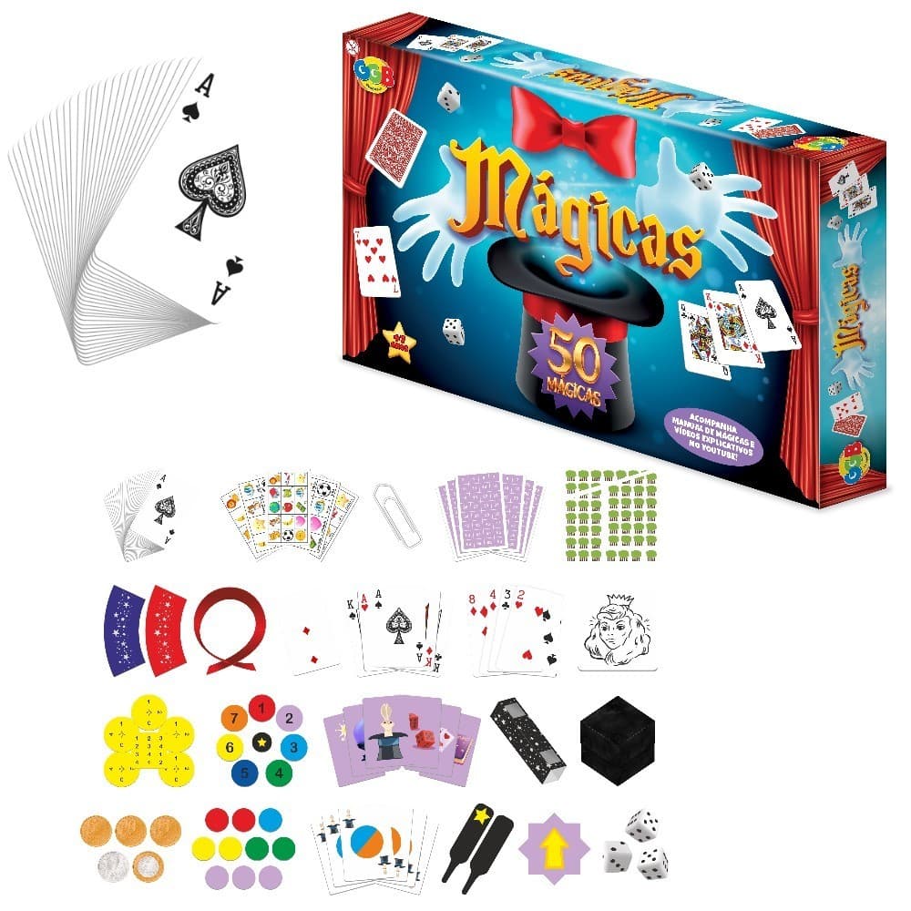 Jogo De Mágicas 50 Truques Com Acessorios Diversão em Família