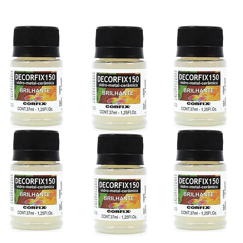 Kit 6x Decorfix 150 Brilhante Corfix 37ml - Incolor