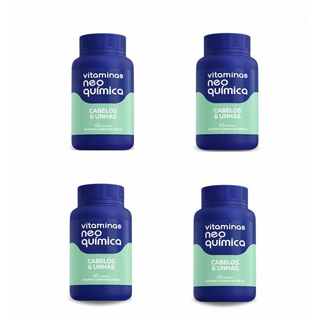 Kit 4x Vitamina Cabelos E Unhas 60 Unidades - Neo Química