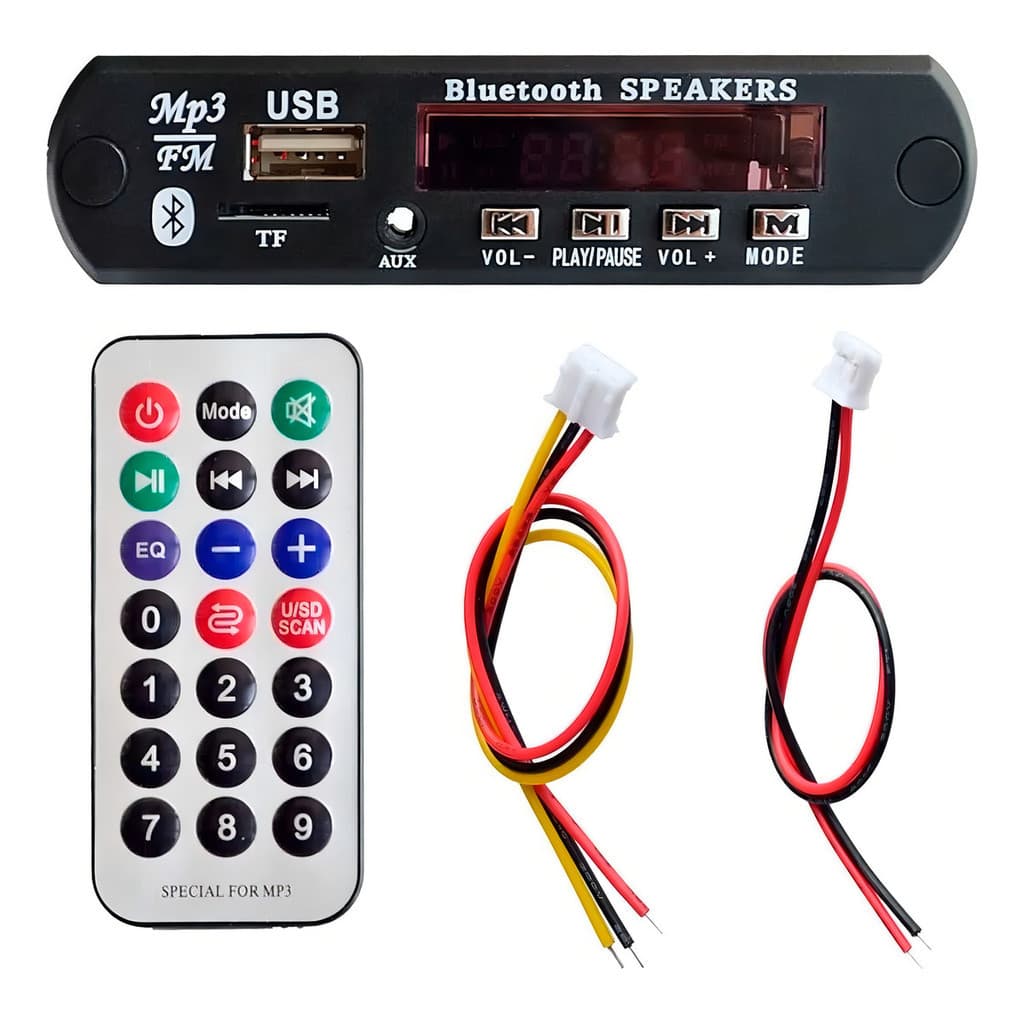 Placa Leitor De Usb Fm / Mp3 / Bluetooth Radio Fm + Controle