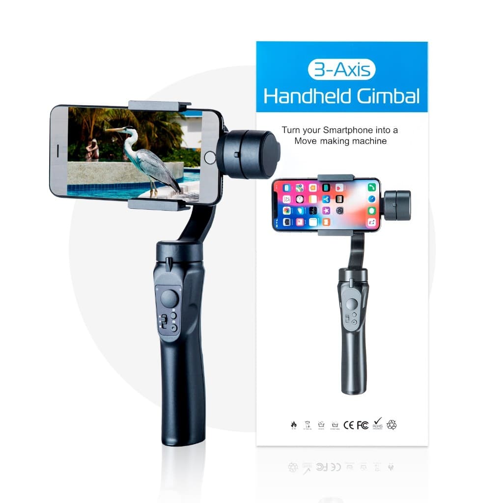 Estabilizador Gimbal 3 Eixos para Celular | Preto Profissional | Universal H4 | Luxo