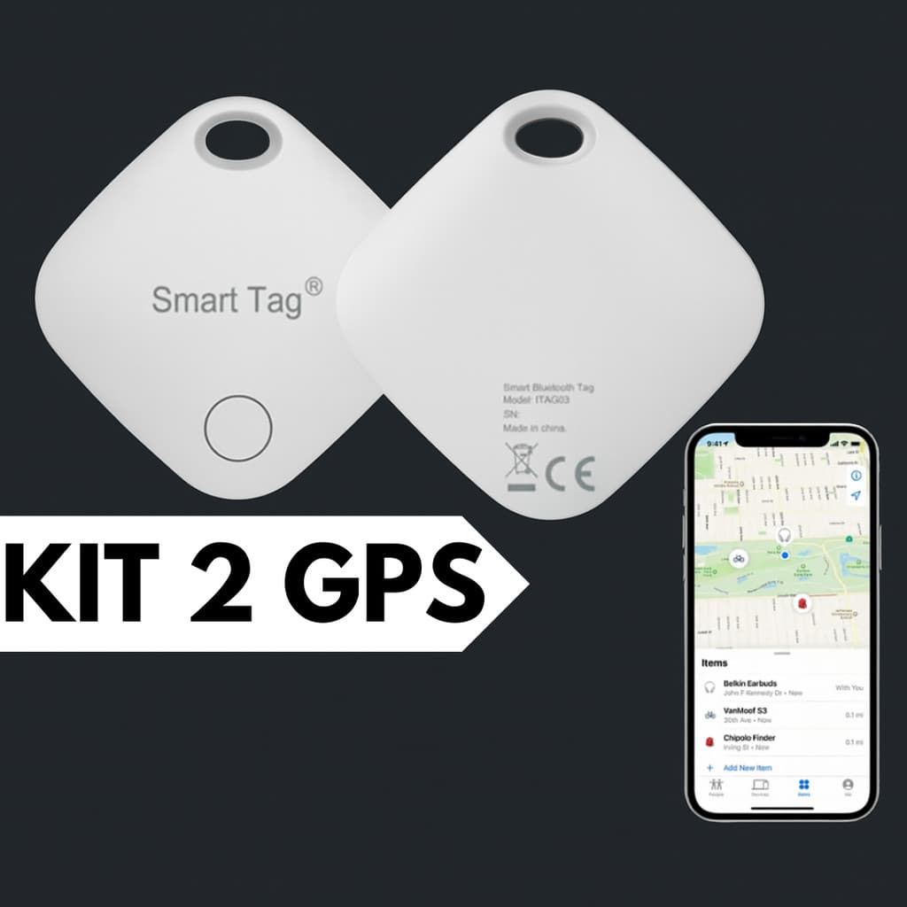 Mini Localizador Smart AirTag Rastreador GPS Anti-Perda Bluetooth Objetos Pet Carro Moto Bolsa Malas
