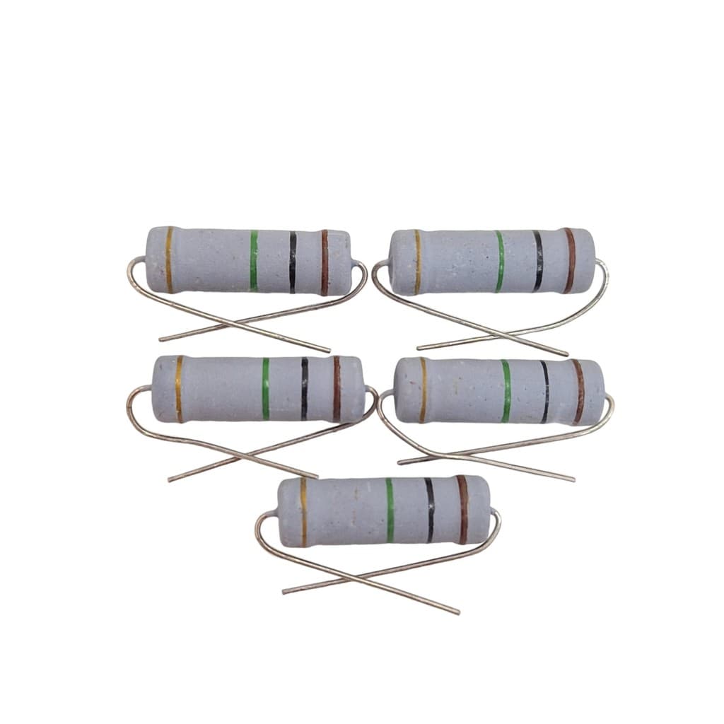 Kit 05 Resistor de Potência 1M 5% 5W Filme de Carbono