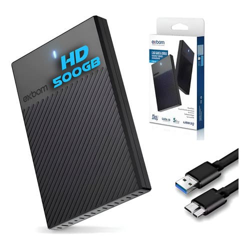 Hd Externo 500 Gb P/ Notebook E Computador Case 2.0