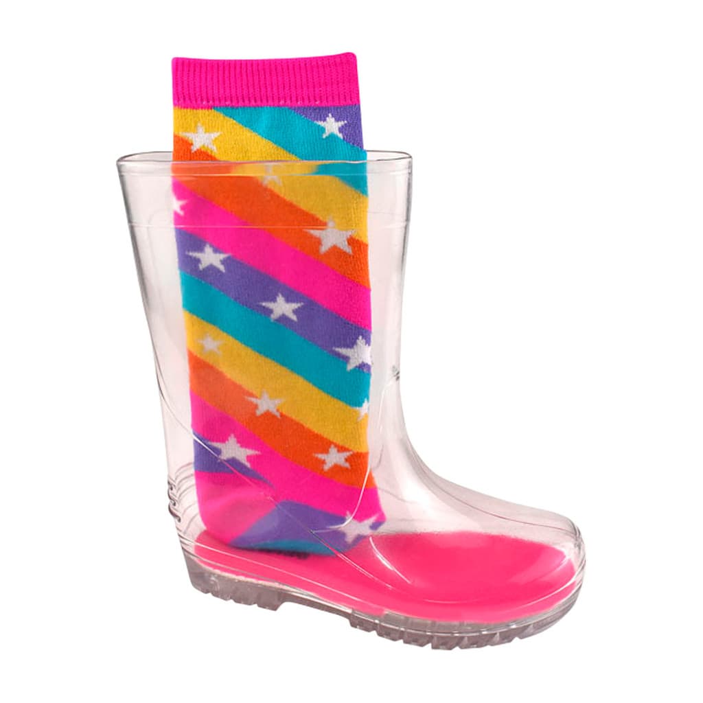 Galocha Transparente Estilosa com Meia para dias de chuva Luelua
