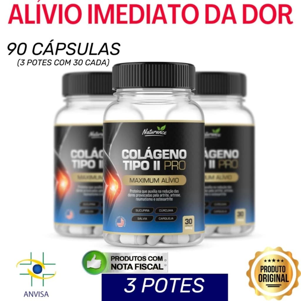 Suplemento Alimentar Colágeno Tipo 2 Pro + Magnésio Dimalato | 3 Potes