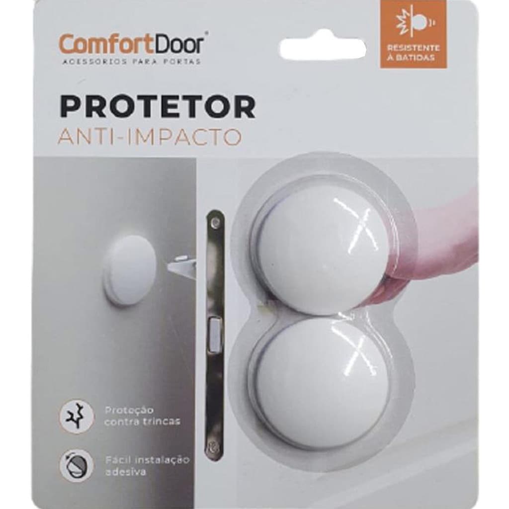Kit 2 Protetor Adesivo Porta Maçaneta Parede Anti-impacto