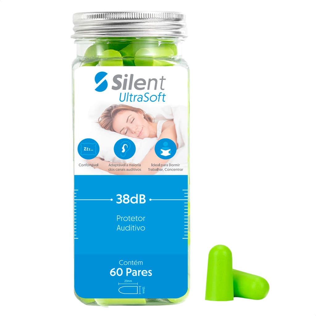 Protetor Auricular Silent Earplug Ultra 38Db 60 Pares