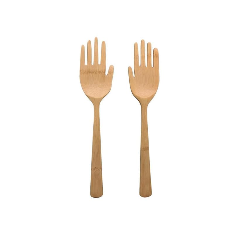 Par de Pegador de Saladas Mãozinha em Bambu Oikos