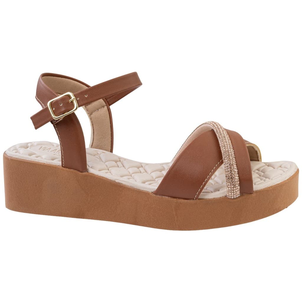 Sandália Ortopédica Feminina Anatômica Strass Brilho Confortável Versátil Macia Leve 8502