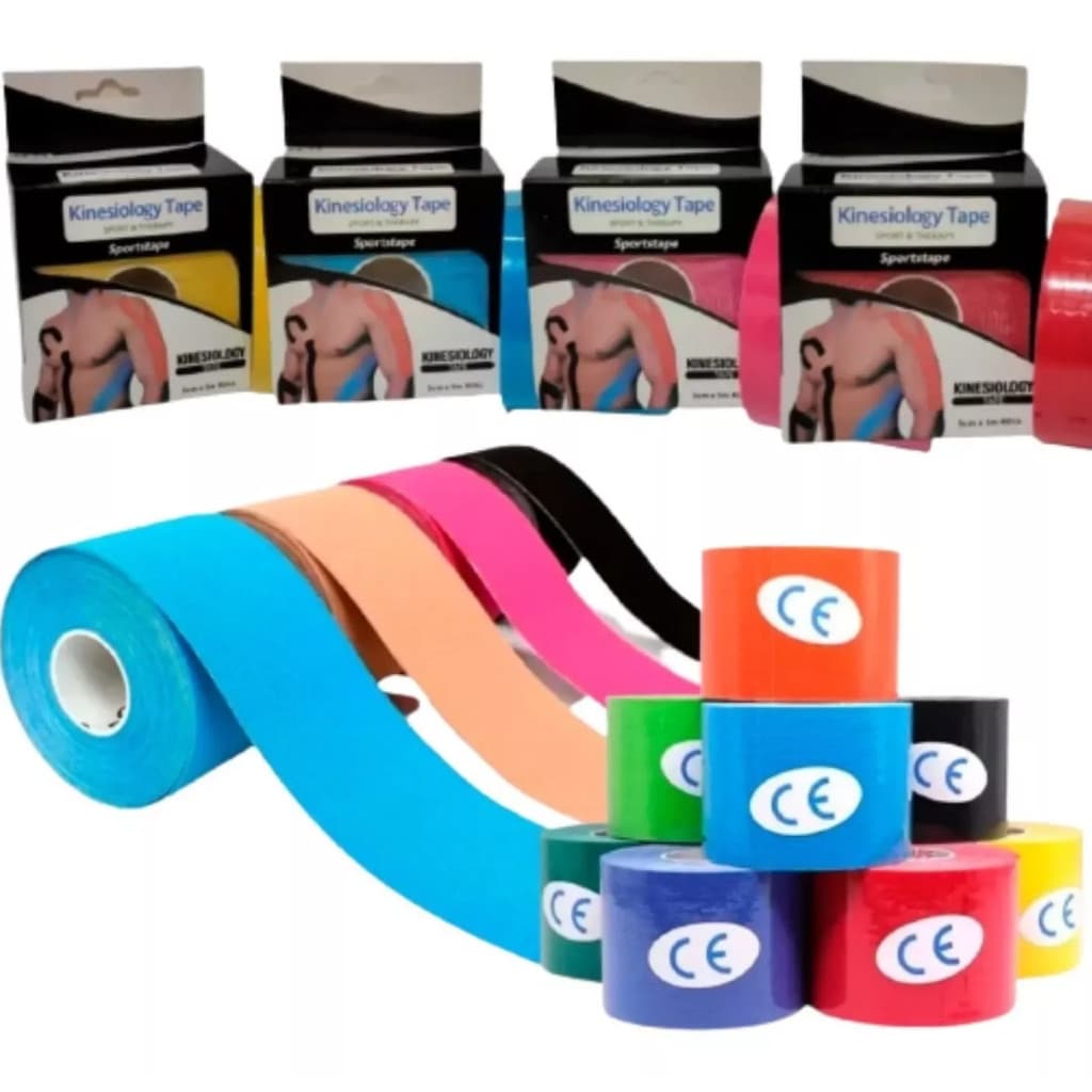 Kit 1/2/3/4 Fita Knesio Tape Bandagem 3/5M adesiva funcional alivia a dor lesão atleta Tape Fisioterapia Rolo Adesivo