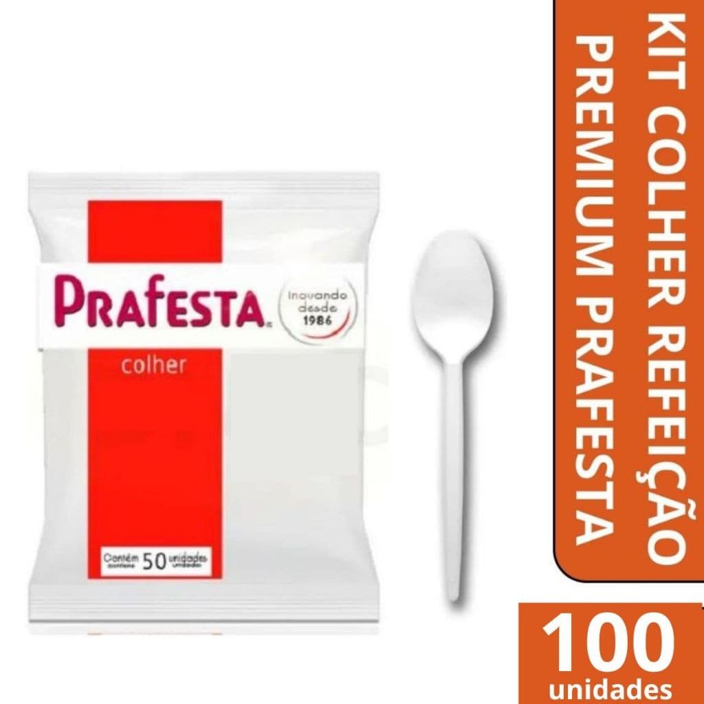 100un Colher Refeição Premium Cor Branca Festas - Churrascos - Eventos