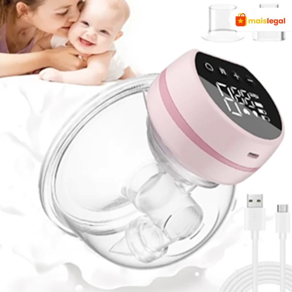 Dispositivo para extração de leite materno, modelo elétrico, portátil e recarregável, ideal para facilitar a amamentação