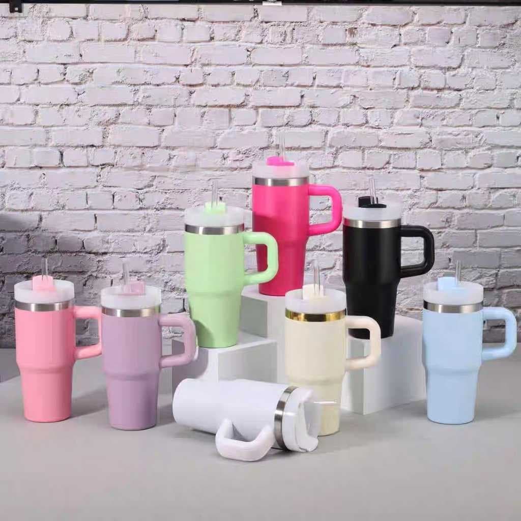 Straw Copo  Compacto  com alça e canudo de aço com 420ml de tamanho Para Bebidas Geladas E Quentes