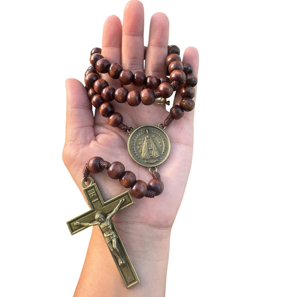 Terço de Nossa Senhora Aparecida-no Cordão e Madeira