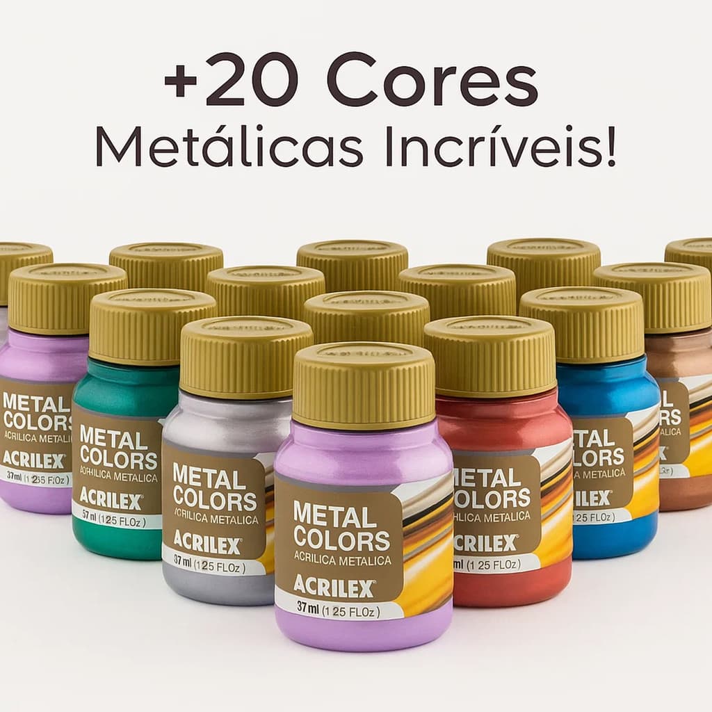 Tinta Acrílica Metálica Acrilex 37ml Metal Colors | +20 Cores escolha o seu