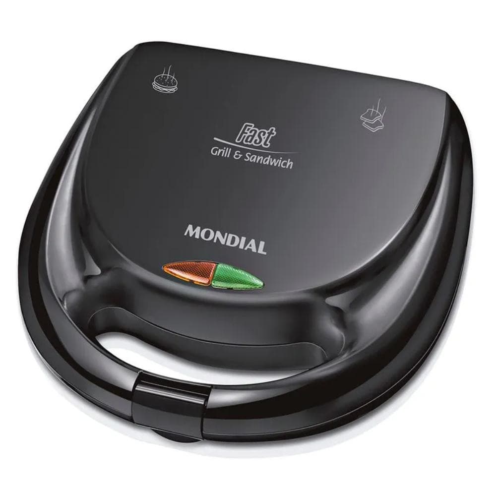 Sanduicheira Mondial Fast Grill e Sandwich com Revestimento Antiaderente 750W Preto 127V - S-12