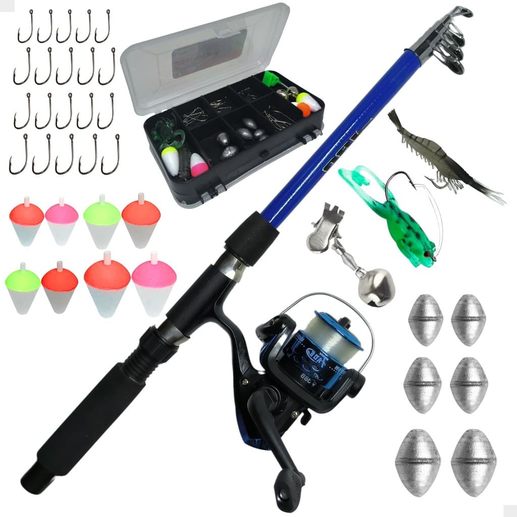 Kit De Pesca Vara + Molinete E Estojo Com Acessorios Barato